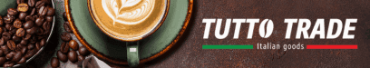 Baner Tutto Trade – filiżanka kawy z latte art